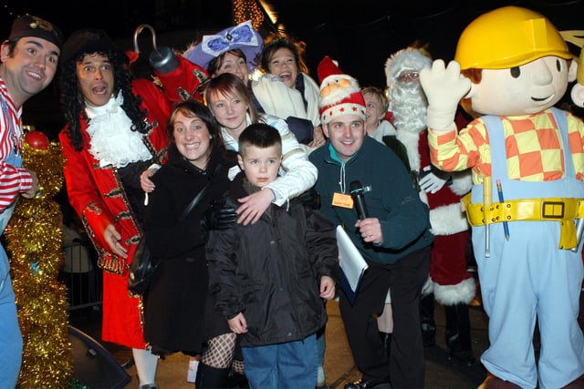 Mansfield Christmas Lights.
Young Alex Taylor, 6, turned on the lights with panto stars and Bob the Builder.
