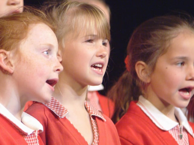 Mansfield St Peters C of E Primary Children's Choir pictured at the Palace Theatre during the Music and Drama Festival held in 2007