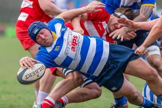 Mansfield Rugby Club, pictured in action, would benefit from the scheme, with a new pitch, training area and car park. (PHOTO BY: Alan Beastall)