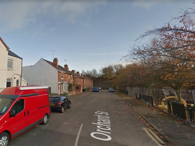 10  crimes were recorded on or near to Orchard Street, in Mansfield West, in August 2022.