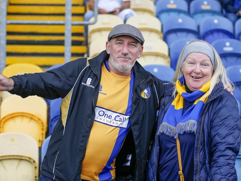 Mansfield Town fans at the draw with AFC Wimbledon.