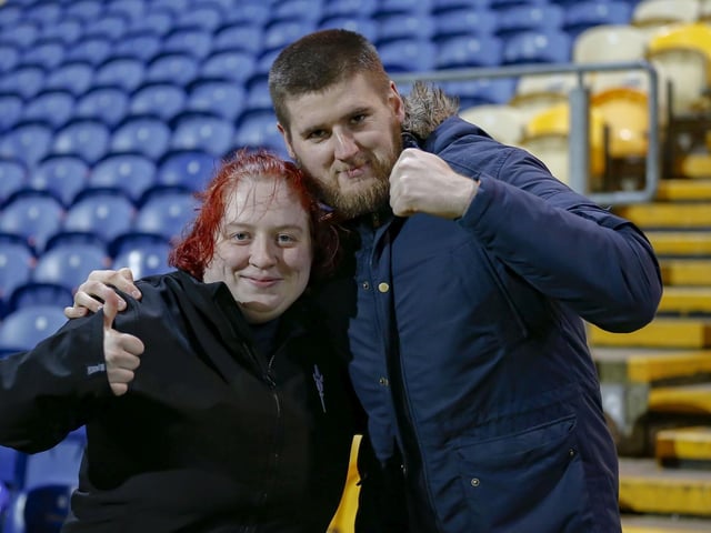 Mansfield Town fans ahead of the draw with Grimsby Town.