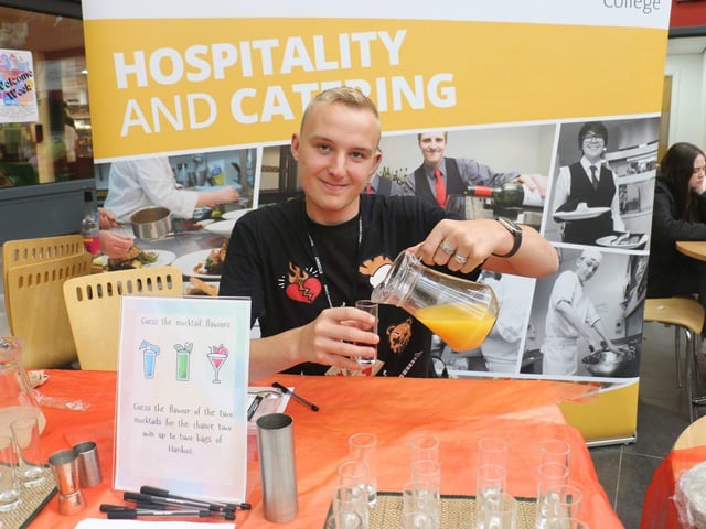 Hospitality supervision and leadership student Cody Wragg arranged a mocktail guessing game.