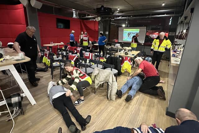 Training for an Emergency, Nottinghamshire Blood Bikes Volunteers practice for an Emergency.