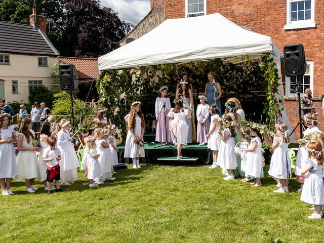 The May Queen was crowned by retiring May Queen Charlotte Baugh