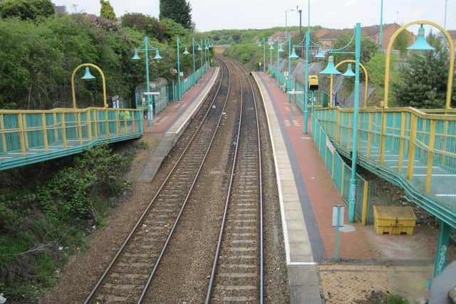 Kirkby railway station, where the approach to the entrance should be brightened up by the apartments project. (PHOTO BY: Nigel Thompson/Geograph Britain)
