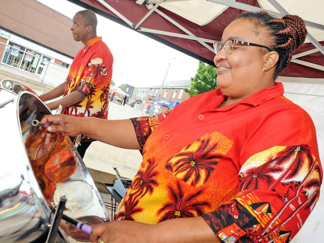 A steel band brought a carribean flavour to the fun day.
