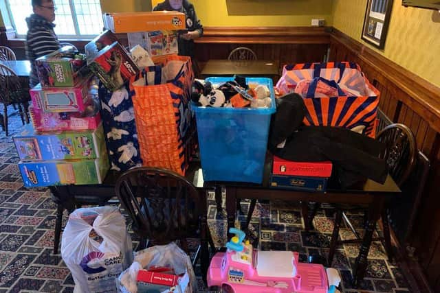 Sutton In Ashfield Scooter Club posted this image on its Facebook page of just some of the presents it has collected to be donated to the children in Kings Mill Hospital.