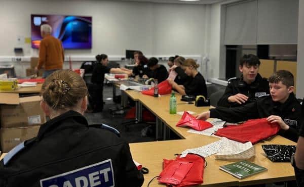 Police cadets wrapped presents for children throughout the county this Christmas.