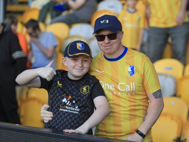 Mansfield fans during the Sky Bet League 1 match against Peterborough Utd FC at the One Call Stadium, 30 April 2025, Photo credit Chris & Jeanette Holloway / The Bigger Picture.media : Mansfield Town turned on the style to make light work of Peterborough United.
