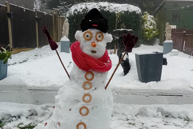 Tammy Snowdon was creative with the snow over the weekend.