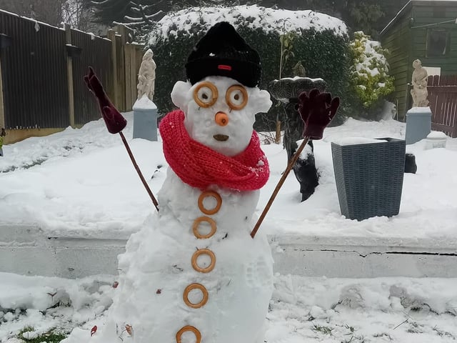 Tammy Snowdon was creative with the snow over the weekend.