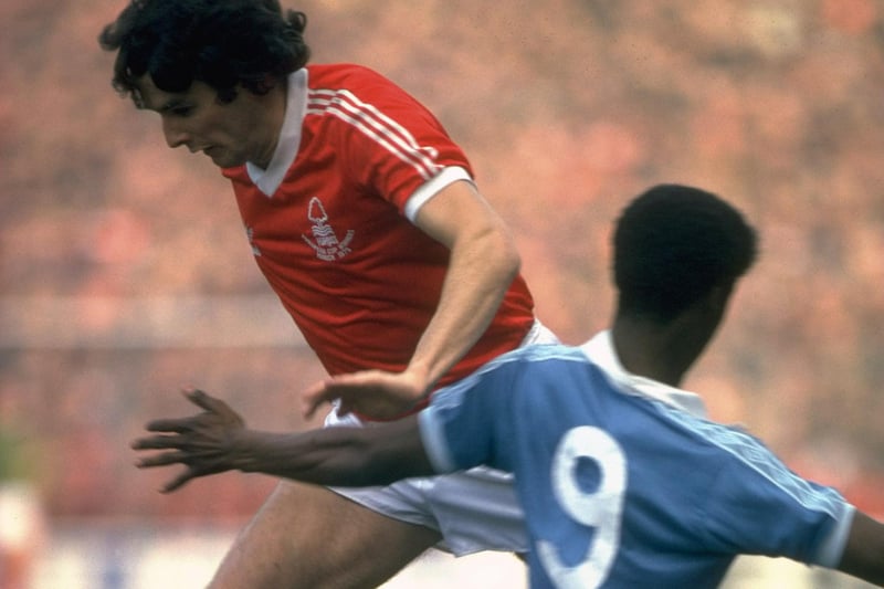 Frank Gray beats a Man City defender during a Division One match at the City Ground.