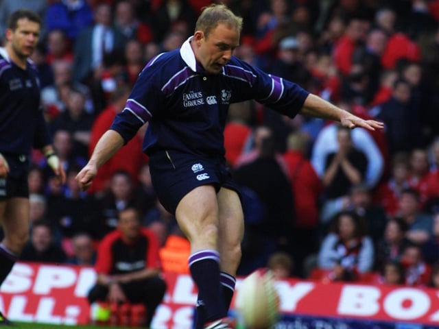 Duncan Hodge made a very late appearance in Cardiff as a replacement for Brendan Laney who injured himself while attempting a drop goal. The Edinburgh stand-off kicked a penalty in the dying seconds to seal Scotland's 27-22 win.