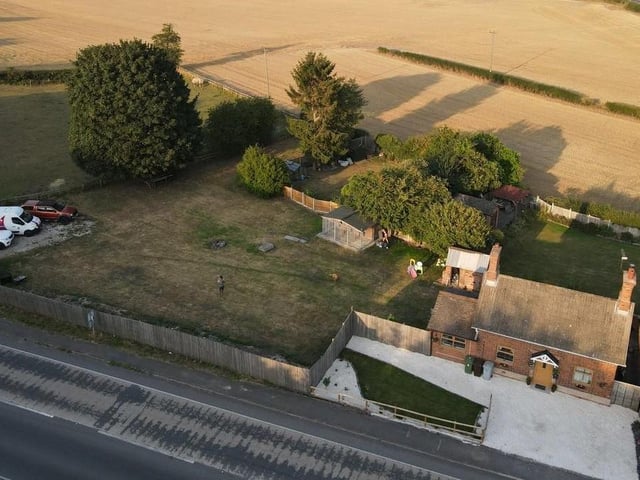 As we say farewell to the Ollerton cottage, here is a drone shot which shows the full scope of the sizeable plot.