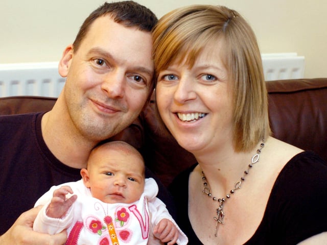 Sean and Elizabeth Judd with their 2008 New Year's Day baby Jessica Jade Judd.