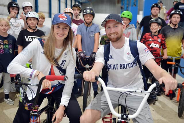 Charlotte Worthington and Declan Brooks who both won medals at this year's Tokyo Olympics