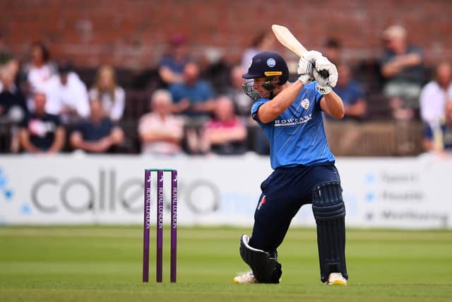 Tom Wood hit a rapid century as Derbyshire got the better of Notts. (Photo by Harry Trump/Getty Images)