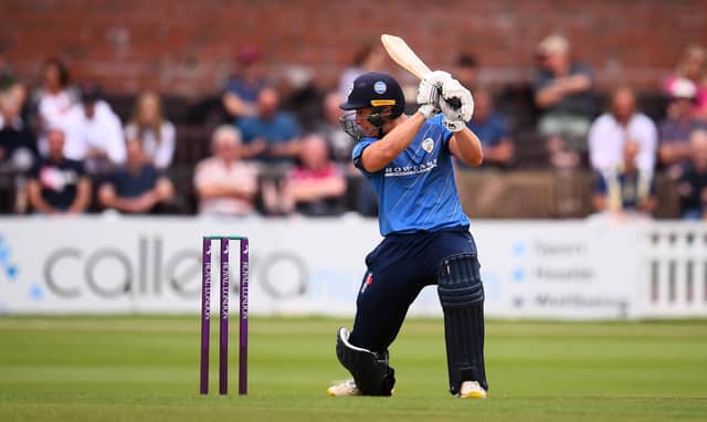 Tom Wood hit a rapid century as Derbyshire got the better of Notts.  (Photo by Harry Trump/Getty Images)