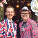 Royal enthusiast James Taylor (left), of Shirebrook, dressed in his Union Jack suit, with friend Dean Caston at the King's Coronation in May 2023.