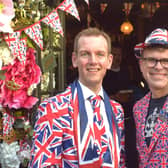 Royal enthusiast James Taylor (left), of Shirebrook, dressed in his Union Jack suit, with friend Dean Caston at the King's Coronation in May 2023.