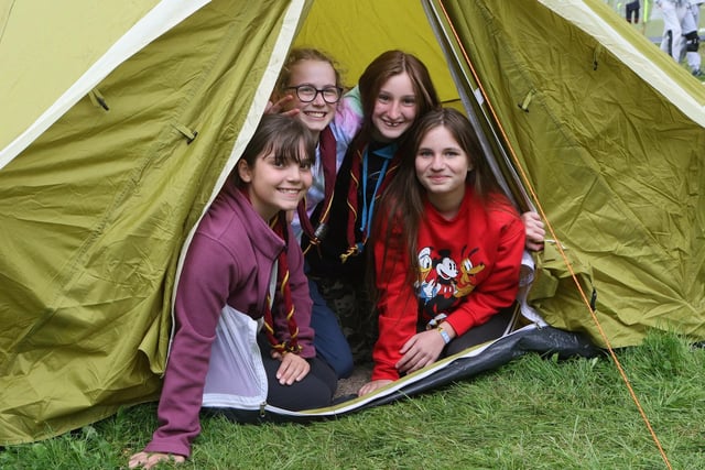 Scouts enjoying life under canvas.