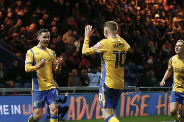 Stags celebrate their opener during the Sky Bet League 2 match against Doncaster Rovers FC at the One Call Stadium on Saturday 29 Dec 2023.
Photo credit Chris & Jeanette Holloway / The Bigger Picture.media