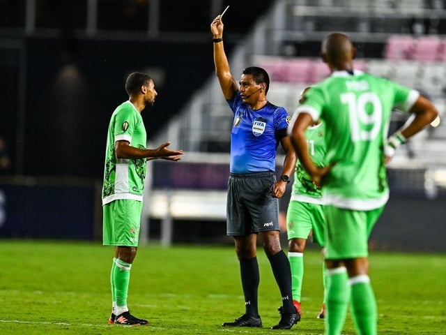 1 red card and six yellows in 19 games.