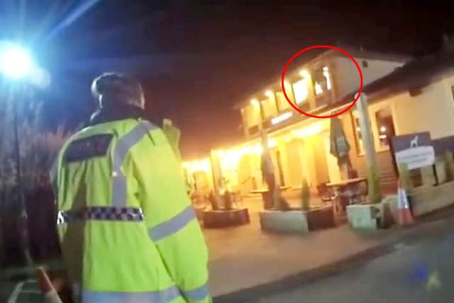 A still from the video as shared by Nottinghamshire Police/SWNS.