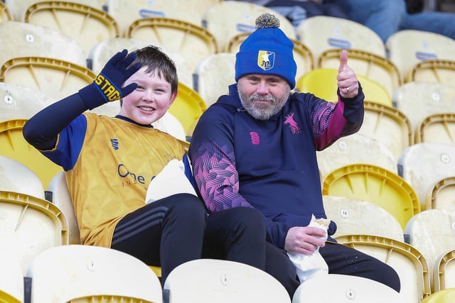 Mansfield Town fans ahead of kick-off on Saturday.