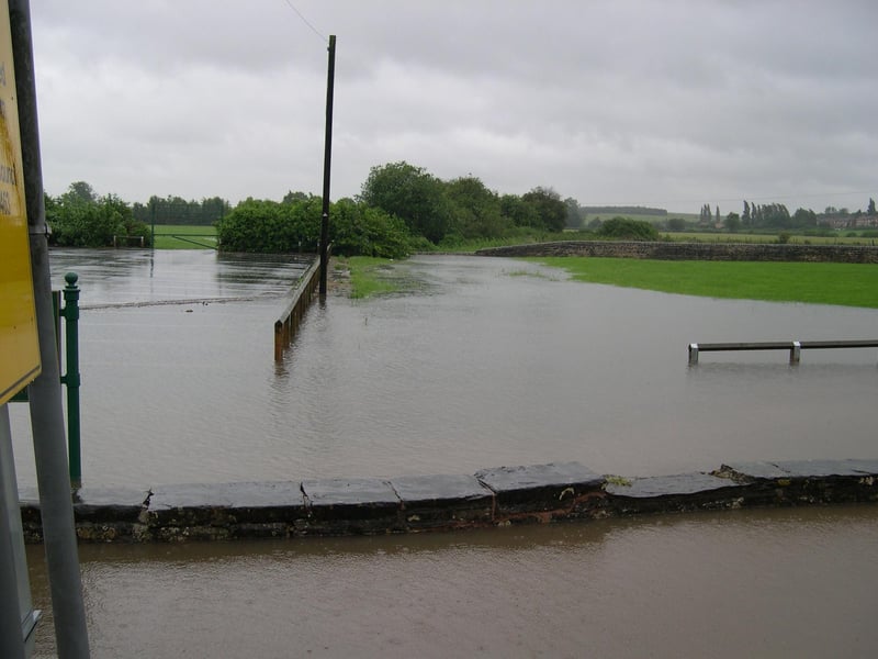 The Car Park on Warsop Carrs was entirely submerged by the flooding.