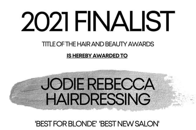 Jodie Rebecca Hairdressing has been shortlisted in two categories