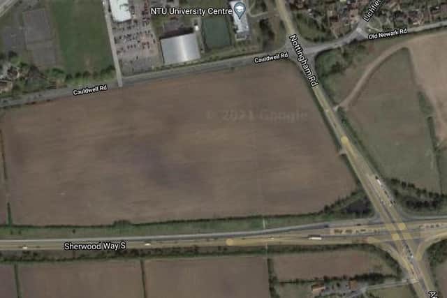 Arable land south of Caudwell Road which has been earmarked for 235 homes
