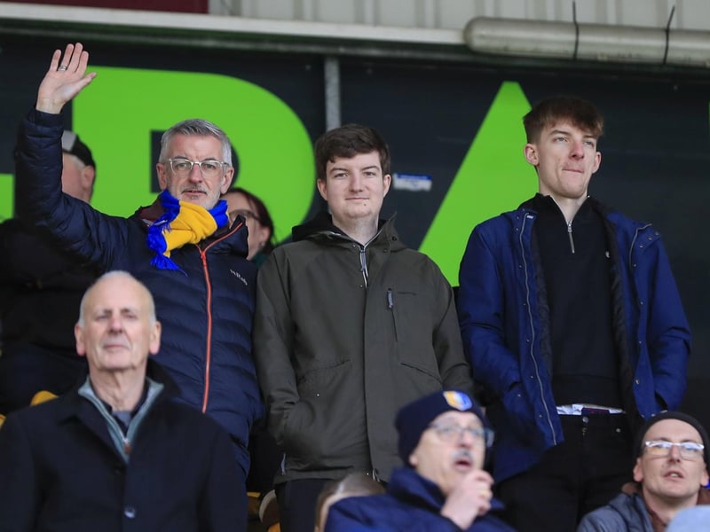 Mansfield Town fans ahead of the big win at Bradford.