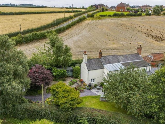 We close our gallery with an overhead image that shows some of the picturesque Jacksdale countryside that surrounds the £350,000 cottage.