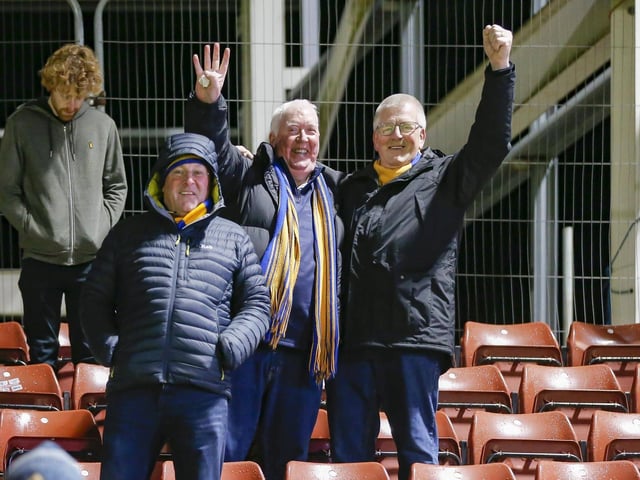 Mansfield Town fans at Northampton Town last night.