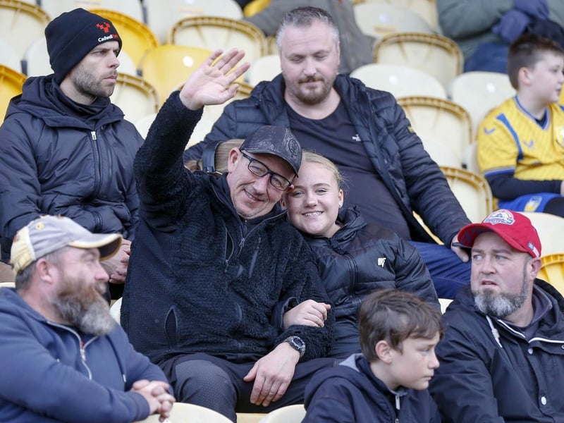 Mansfield Town fans enjoy the 2-0 win over Newport County.
