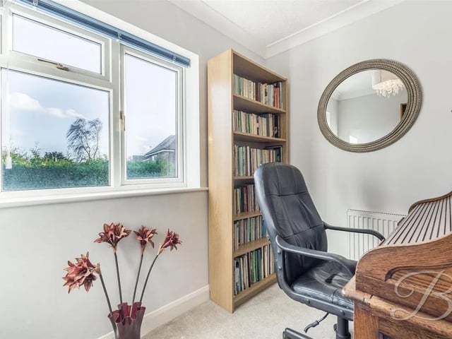 Bedroom 5/study is currently being used as an office room with window to side elevation and central heating radiator.