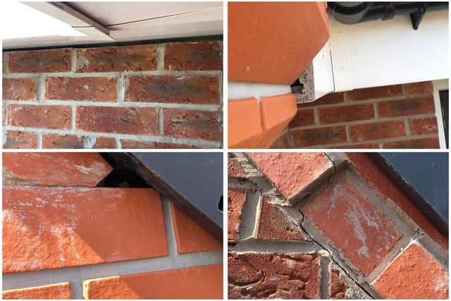 A missing row of bricks, unsuitable guttering and cracks are just a handful of the problems encountered in one property