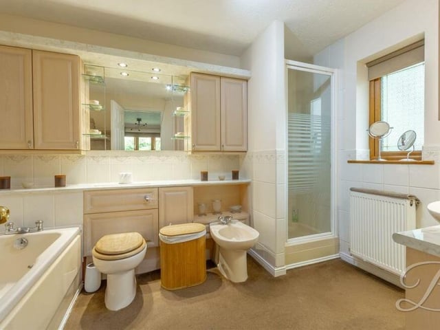 The en suite bathroom to the master bedroom is superb. A five-piece affair comprises a fitted bath, separate walk-in shower cubicle, low-flush WC, bidet and vanity hand wash basin.