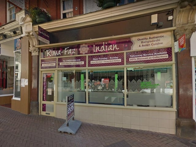 Rima Faz Indian on Leeming Street, Mansfield. Last inspected on December 2, 2021.