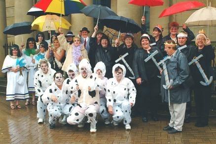 In 2001 Mansfield Ladies Darts team braved the weather and dressed up for charity.