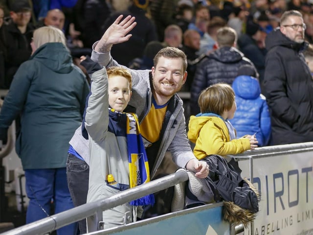 Mansfield Town fans at Northampton Town last night.