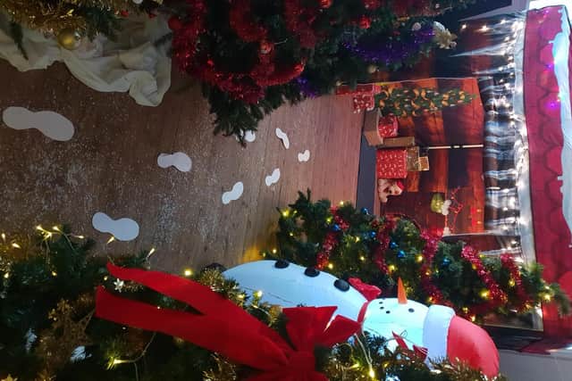A look inside Santa's grotto.