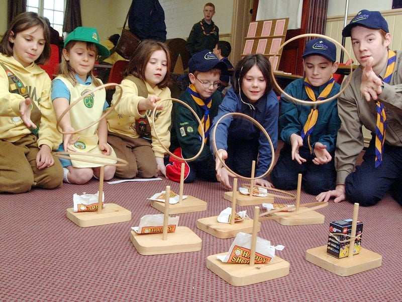 Edwinstowe Guides and Scouts Children in Need Fundraiser in 2001.