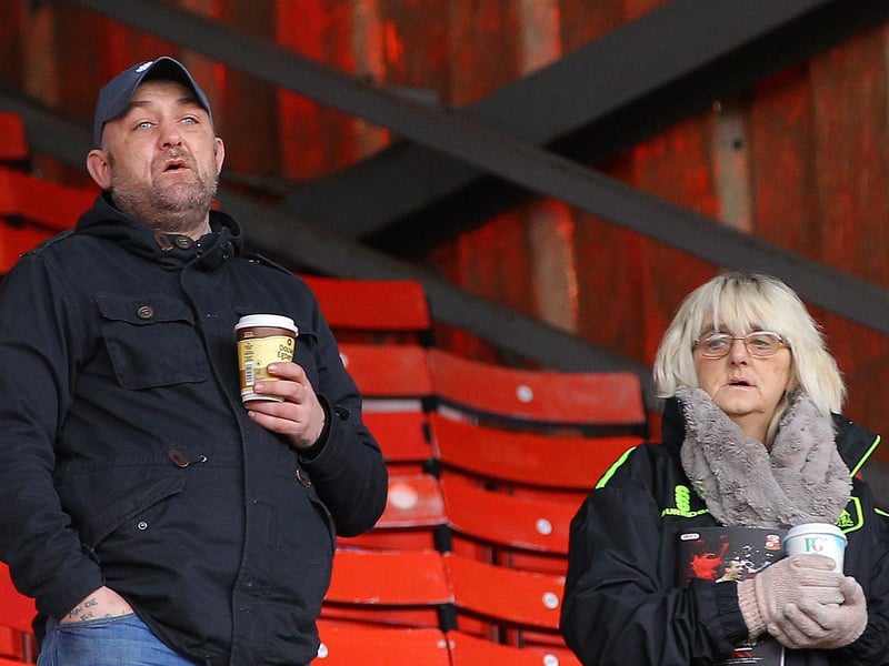 Stags fans ahead of kick-off before a 1-0 defeat to Swindon Town in February 2018.