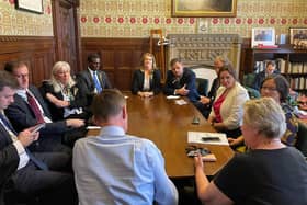 Coun Ben Bradley in his meeting with the Chancellor. (Photo by: Coun Ben Bradley)