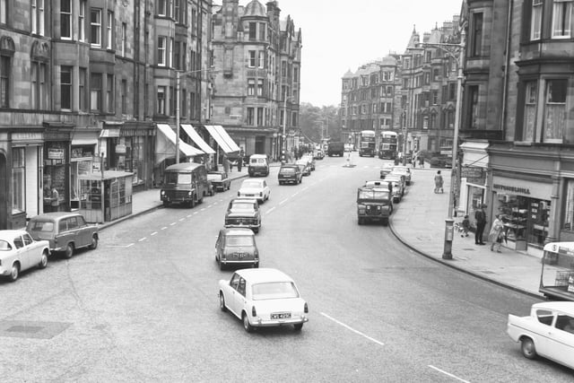 Traffic in Bruntsfield Place in June 1966.