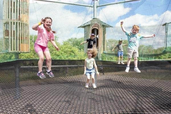 Youngsters enjoy the Net Park at Adventures at Mill Waters.