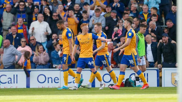 Stags confirmed the play-off match against Northampton with a 2-2 draw against Forest Green Rovers.